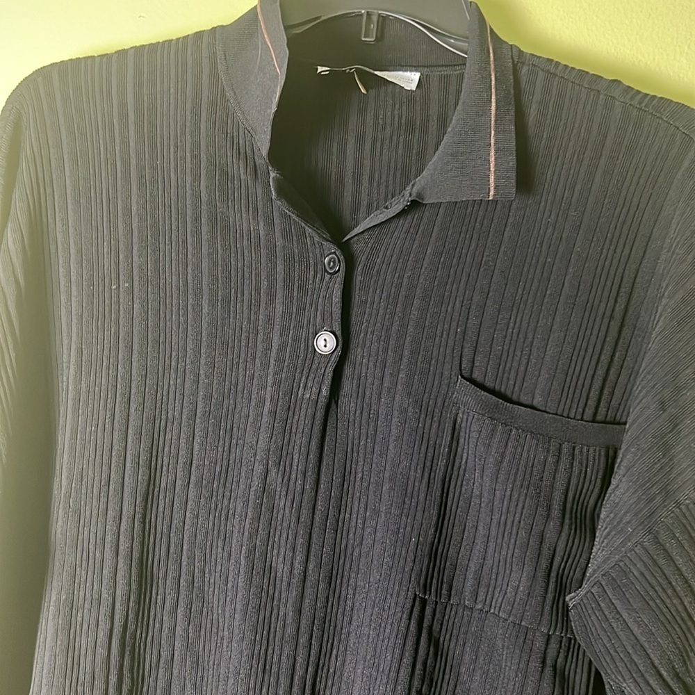 ZARA mob wife , Grunge,Romantic,long sleeve Black and beige Pleated Blouse. - Picture 3 of 5